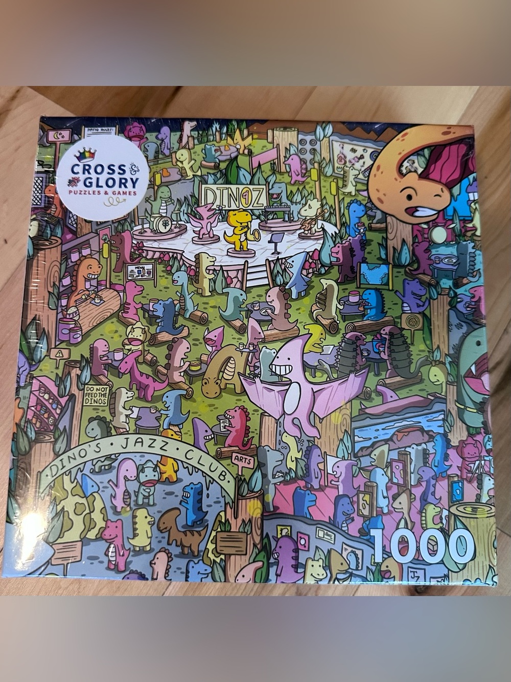 Cross & Glory 1000 Piece Puzzle - Jurassic Jive: A Night of Dino Jazz